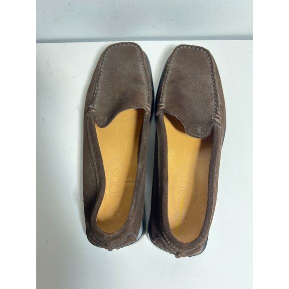 Tod's Womens Brown Suede Square Toe Slip On Driving Loafer Moccasin Shoe 8 US 38 - Picture 8 of 9